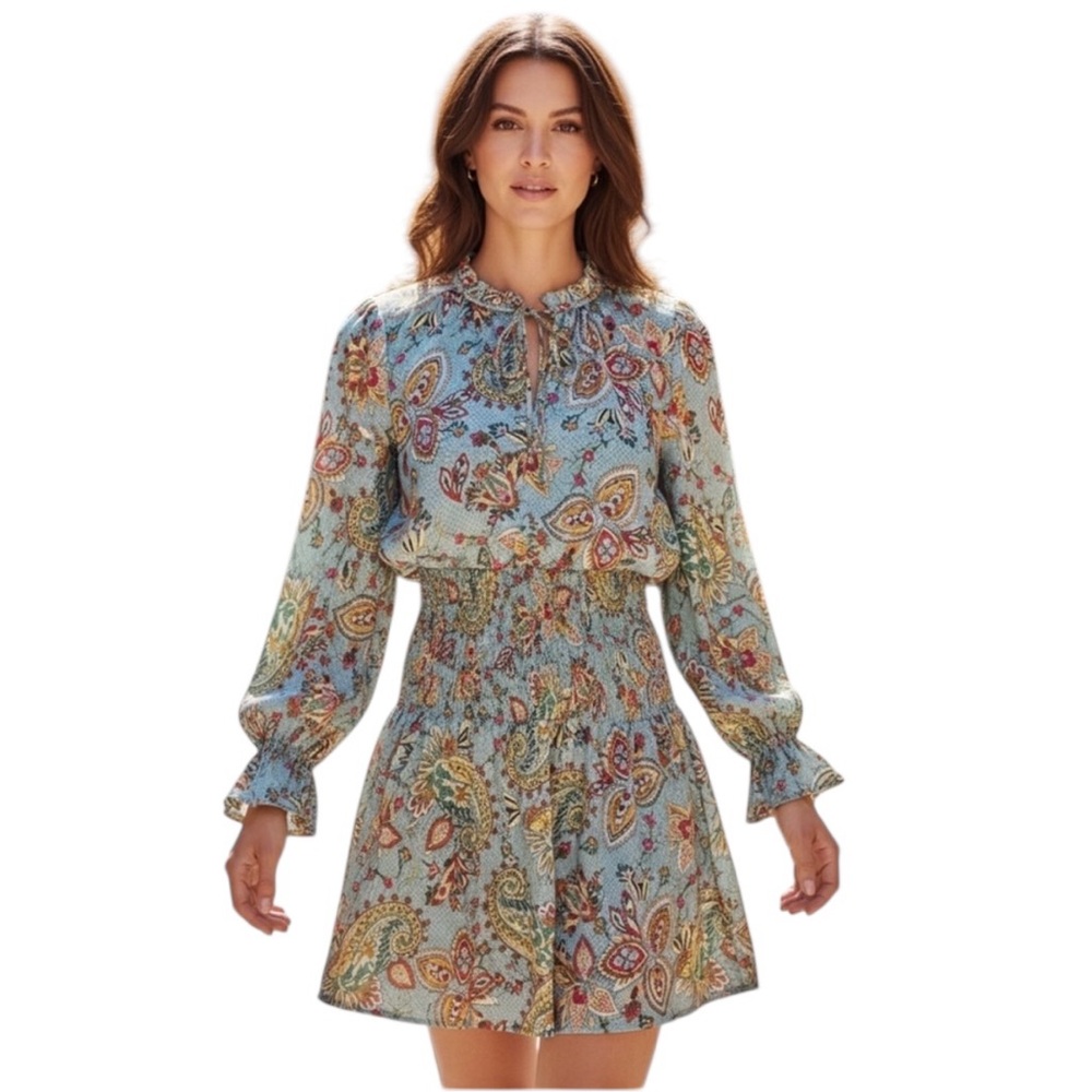 Bishop + Young Marmont Boho Dress in the Kade Paisley print Sz S